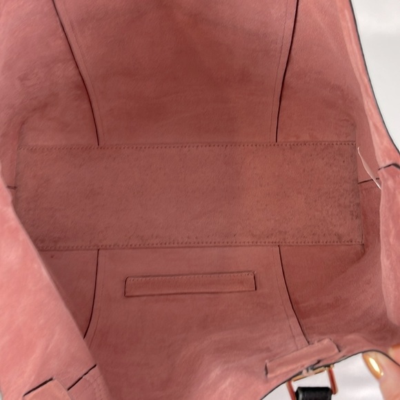 Steve Madden Large Logo Pebbled Leather Pink Tote Bag with Black Envelope Bag - Picture 12 of 14